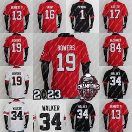 Maillots de football Championnat 2023 Stetson Bennett IV Jersey Brock Bowers Ladd McConkey Malaki Starks Kelee Ringo Kendall Milton Jalen Carter Herschel Walker