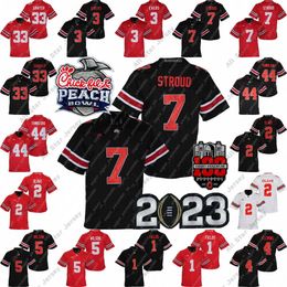 Voetbalshirts 2023 Peach Bowl Ohio State Buckeyes Jersey C.J. Stroud Jaxon Smith-Njigba Miyan Williams J.T. Tuimoloau Treeveyon Henderson Emeka Egbuka