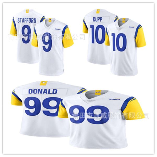 Jerseys de football 2120 Ram Rugby Shirt 9 # 99 # 10 # 5 # White New Jersey Broidered Men's Wear