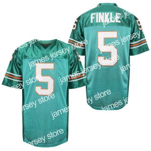 Voetbalshirts #5 Ray Finkle Ace Ventura Movie Jersey Teal Green 100% gestikt Ray Finkle Custom Retro voetbalshirts
