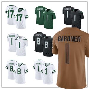 Camisetas de fútbol 8 Aaron Rodgers 1 Ahmad Sauce Gardner 17 Garrett Wilson 2 Zach Wilson 20 Breece Hall 10 Allen Lazard 12 Joe Namath 95 Quinnen Williams 2023