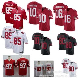 Voetbalshirts kleding 49 mensen #85 Little 10 Garoppolo 97 Bosa Rugby Jacket Red Black White