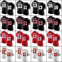 Voetbalshirts Custom 2019 Ohio State Buckeyes College Football Elke nummernaam White Red Gray Black Camo 1 Fields Dobbins Olave Haskins George Osu Jersey