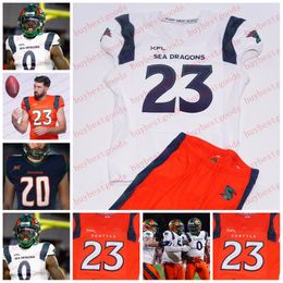 Maillots de football personnalisés 2023 Seattle Sea Dragons Jersey Josh Gordon Ben DiNucci Harrison Frost Steven Montez Jaylon Redd Michal Menet Chris Owens Jared