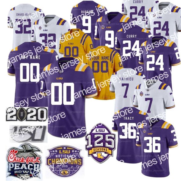 Camisetas de fútbol personalizadas Hombres Mujeres Camiseta de fútbol universitario juvenil JaMarr Chase Joe Burrow Odell Beckham Jr. Peterson Fournette Cannon Adams Top cosido