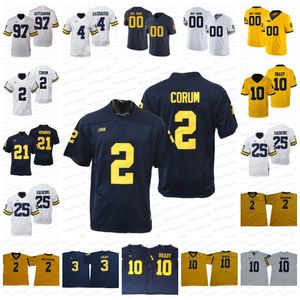 Jerseys de football Custom Michigan Jersey de football Josh Metellus Hassan Haskins Reuben Jones Ben Mason Jared Wangler Grant Perry Sean McKeon German Green