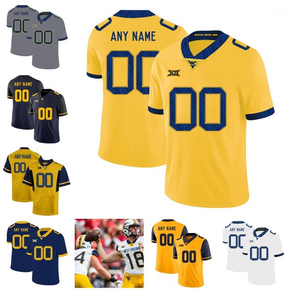 Maillots de football personnalisés NCAA West Virginia Mountaineers Football Jersey Kevin White Andrew Buie Geno Smith Stedman Bailey Karl Joseph Tavon Austin maillots