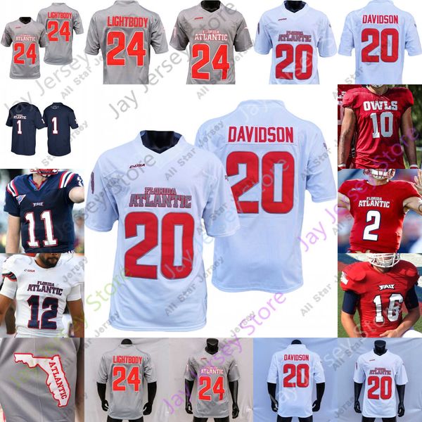 Maillots de football Florida Atlantic Owls Maillot de football FAU NCAA College N'Kosi Perry Larry McCammon Eddie Williams Jayden Williams Devin Singletary Marvin