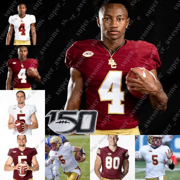 Camisetas de fútbol Camisetas de fútbol NCAA Boston College BC Camiseta de fútbol Phil Jurkovec Zay Flowers Jaiden Lars-Woodbey Zion Johnson Alec Lindstrom Dennis