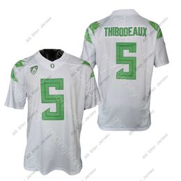 Maillots de football Maillots de football NCAA Oregon Ducks Maillot de football Kayvon Thibodeaux Vert Blanc Taille S-3XL Broderie entièrement cousue