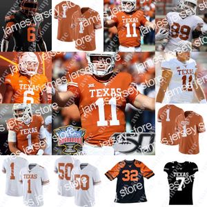 Camisetas de fútbol Camisetas de fútbol Texas Longhorns Camiseta de fútbol David Gbenda Ray Thornton Anthony Cook Jacoby Jones Darion Dunn Josh Thompson DShawn Jamison Jay