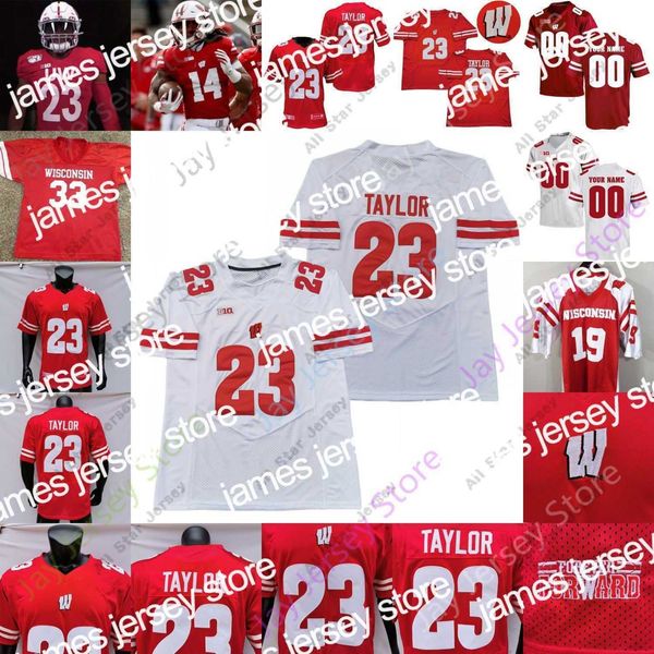 Maillots de football Maillots de football Badgers du Wisconsin Maillot de football NCAA Bradrick Shaw Jack Sanborn Joe Thomas Ron Dayne Michael Bennett Fletcher Eva