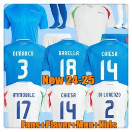 Jerseys de football Italie Euro 2024 Équipe nationale Baggio Italia Jersey Verratti Chiesa Vintage Jorginho Football Shirt Barella Maldini Children's set