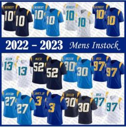 Voetbalshirts Los''angeles''chargers''52 Khalil K 13 Keenan Allen Derwin James Jr. 97 Joey Bosa 10 Justin Herbert 81 Mike Williams 3