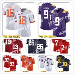 Maillots de football NCAA 16 Trevor Lawrence 9 Joe Burrow LSU Tigers College Football Jersey Drew Brees Alvin Kamara Michael Thomas Marshon Lattimore