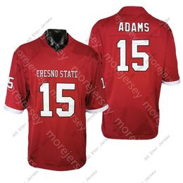 Maillots de football NCAA College Fresno State Football Jersey Davante Adams Rouge Blanc Taille S-3XL Toutes les broderies cousues