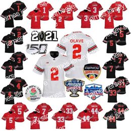 Voetbalshirts NCAA Ohio State Buckeyes voetbaljersey Justin Fields J.T. Tuimoloau C.J. Stroud Chris Olave Julian Fleming Garrett Wilson Jack Sawyer