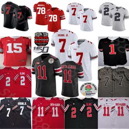 Camisetas de fútbol NCAA Ohio State Buckeyes Justin Fields Camiseta de fútbol 2 Chase Young JK Dobbins 15 Elliott Stroud Fleming Dwayne Nick Bosa Archie Griffin