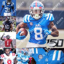 Maillots de football Ole Miss Rebels Maillot de football Casey Kelly Snoop Conner Henry Parrish Jr Jonathan Mingo Braylon Sanders Jahcour Pearson