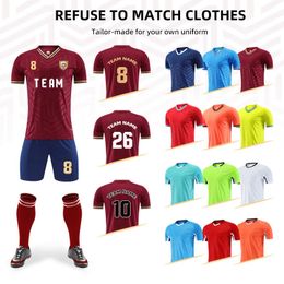 Maillots de football Football QuickDrying Uniforme HOMME Femmes Futsal Formation Personnalisé Sportswear Enfants Adulte Sport Survêtement 240318