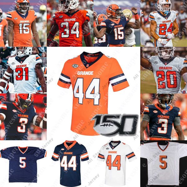 Camisetas de fútbol Camiseta de fútbol naranja de Syracuse Jason Simmons Justin Barron Ja'Had Carter Curtis Harper Adrian Cole Eric Coley McKinley Williams Ben