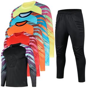 Maillots de football uniformes chemises de gardien de but à manches longues pantalons vêtements de football gardien de but formation uniforme costume kit de protection vêtements 240307