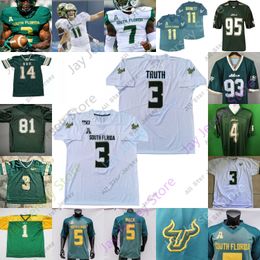 Maillots de football USF South Florida Football Jersey NCAA College Juwuan Brown Kelley Joiner Jr. Bryce Miller Jacob Mathis Johnson Battie Brown Grier