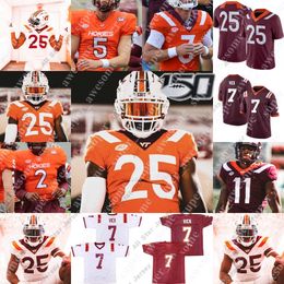 Camisetas de fútbol Virginia Tech Hokies Camiseta de fútbol James Mitchell Knox Kadum Connor Blumrick Malachi Thomas Kaleb Smith DaWain Lofton Devon Hunter NyQuee