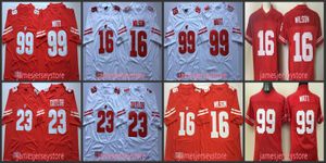 Voetbalshirts Wisconsin Badgers Red #16 Wils #99 Watt #23 Taylor Men Men Women Youth