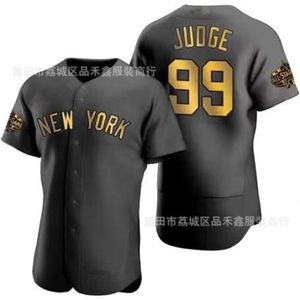 Voetbalshirts Yankees Jersey 99 Judge Cardigan All Star Black Gray Gold Lettering