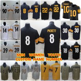 Voetbal Kenny Pickett Jerseys Nee Harris Mitch Trubisky Jaylen Warren Gunner Olszewski Broderick Jones Diontae Johnson George Pickens Fitzpatrick TJ Watt Ben