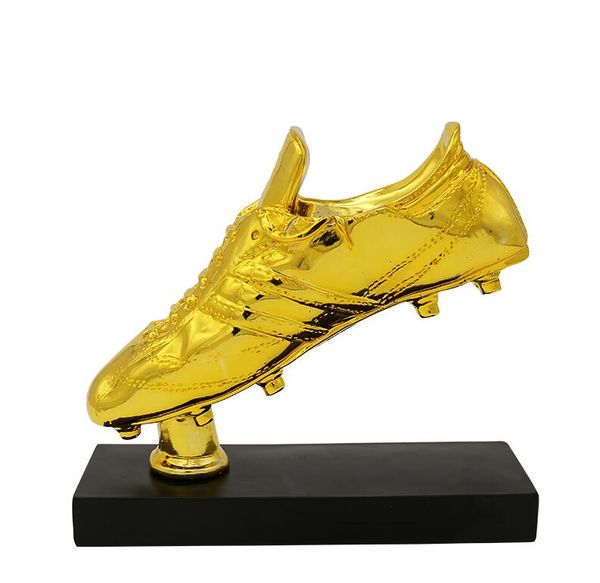 Partido de fútbol Aficionados al fútbol Recuerdo Trofeo de bota de ORO Artesanía de resina creativa Chapado en oro Artículos de decoración para el hogar modelo