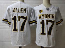 Fútbol Hombres Wyoming Cowboys Camiseta de fútbol Josh #17 Allen Adulto S-3XL blanco
