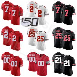 Voetbal NCAA College Ohio State Buckeyes 2 Chase Young Jersey Borduurwerk 7 Dwayne Haskins 2 JK Dobbins 25 Mike Weber 21 Parris Campbell