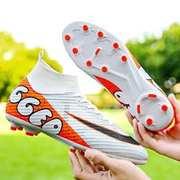 Voetbalschoenen, voetbalschoenen, High Bang Flying Weaving Socks, Overshoes, Boys and Girls Ag Long Nail Student Sports Football Shoes