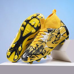 Chaussures de football pour garçons et filles, chaussures d'entraînement de compétition d'étudiants hautes et hautes, herbe artificielle longue nail cassé Mandarin Duck Shoes