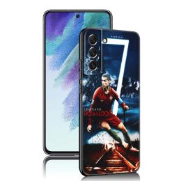Football Star Player Phone Case pour Samsung Galaxy S23 S21 S20 FE S24 S22 Ultra S10E S10 S9 S8 plus couverture de silicone noir