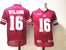 Fútbol Wisconsin Badgers Camiseta de fútbol cosida para hombre 99 JJ. Watt 23 Jonathan Taylor 5 Graham Mertz 16 Russell Wilson Wisconsin Jerseys S-3