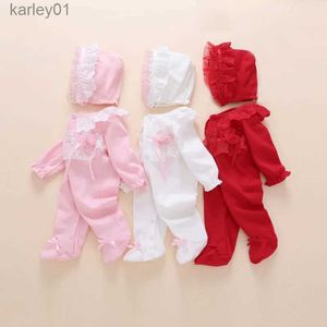 Footies 2020 nouveau-né bébé fille footies printemps coton bébé fille vêtements ensemble avec bandeau 0 3 6 mois bébé fille tenue ropa de bebe YQ240306