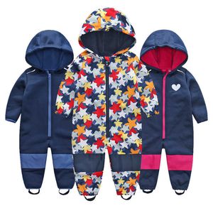 Footies Children's ski suits soft shell children's jumpsuits boys and girls jumpsuits warm waterproof windproof thin sectionHKD230701