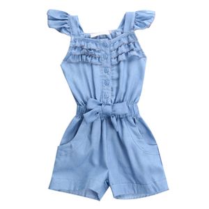 Footies Citgeett Hot Girls Denim Jumpsuit Romper Playsuit Wash Skinny Legs Girl Jeans General Casual Blue Summer Pantalones SSHKD230701