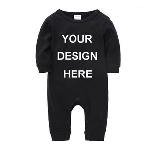 Footies Custom Born Baby Girls Boys Rompers Solid Black White Infant Unisex Pink Jumpsuits Roupas De