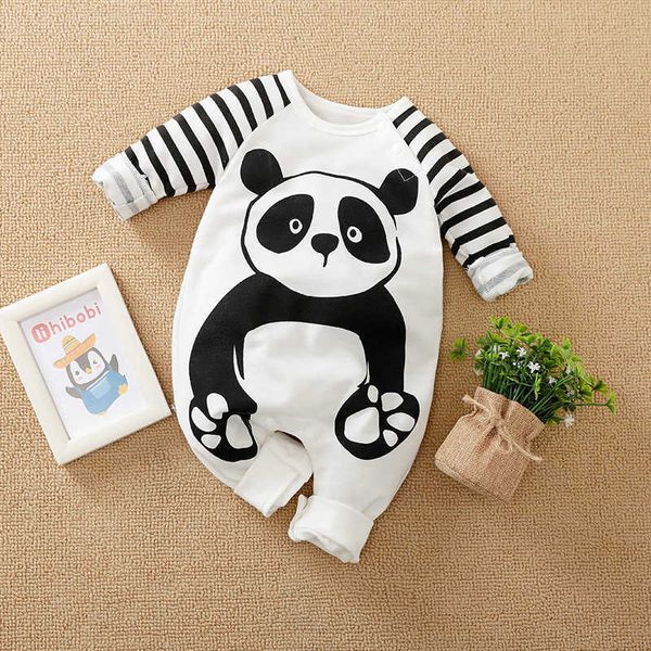Footies Panda Print Ropa de bebé para niño niña Mameluco Mono Recién nacido Monos Recién nacido Otoño Niños Boutique Traje 0 3 6 912 MesesHKD230701