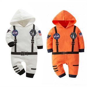 Footies Spring Autumn Newborn Infant Baby Boys Girls Romper Astronaut Costume Playsuit Overalls Cotton Space Suit Baby Jumpsuit ClothesHKD230701