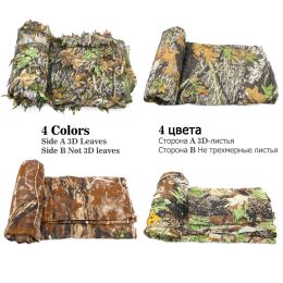 Chaussures 4x1,5 mètres de camouflage net de chasse extérieur camouflage net aveugle transparent 3d feuilles camouflage tissu de chasse à l'aveugle