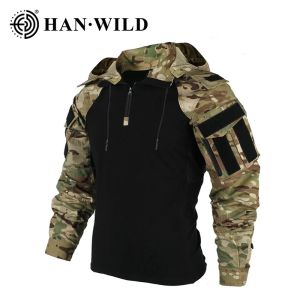 Chaussures Han Wild Us Army CP Camouflage multicam Military Combat Tshirt Men Tactical Shirt Airsoft Paintball Camping Hunting Clothing