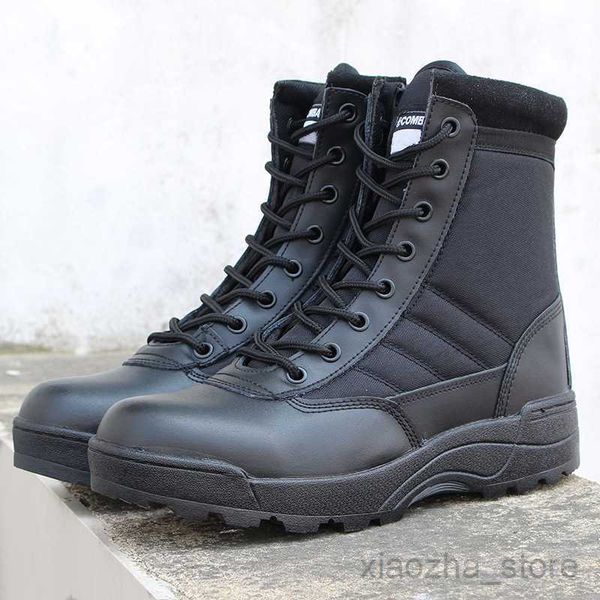 Calzado Botas militares tácticas para hombres de alta calidad, unisex, desierto, combate, ejército, mujer, senderismo al aire libre, zapatos de seguridad anticolisión