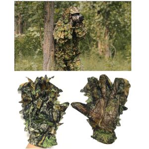 Schoeiseljacht Ghillie Handschoenen camouflagepak handschoenen 3D Bionic Leafy Camouflage Headwar voor Jungle Wildlife Photography Turkije Camo