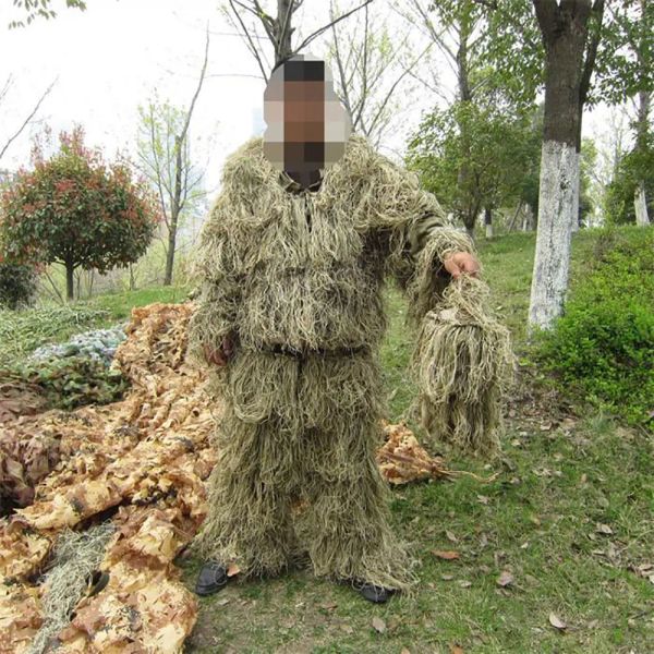 Foot-Wear Chasse Secrète Woodland Ghillie Suit aérien Tirage de tir aérien Vêtements verts Adultes Camouflage Military Jungle multicam Vêtements