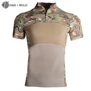 Men de chaussures Men de combat Shirts Airsoft Army Tactical T-shirt Camouflage Military Camouflage Tee-Shirts Paintball Haching Camouflage Militar